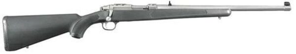 Ruger 77/44 Rem Mag, Black Synthetic Stock/SS Finish, 18.5" Barrel,, rd, Adjustable Sights, 3 rd