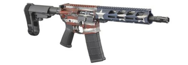 Ruger AR-556 AR-15 Pistol 5.56/.223, 10.5" Barrel, SBA3 Pistol Brace, M-LOK, American Flag, 30rd