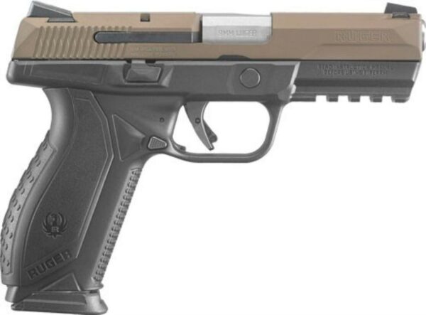Ruger American 9mm, 4" Barrel, Borwn Cerakote Slide 17rd Mag