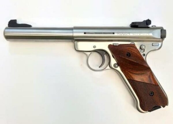 Ruger MK III 22LR, SS, 5.5", Engraved, USA Shooting Team
