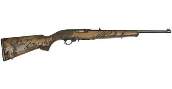 Ruger 10/22 Razorback, 22LR, 18.5", Walnut Stock with Razorback Carving, Blued, Talo Exclusive
