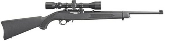 Ruger 10/22 Carbine 22LR, 18.5" Barrel, Satin Black, Weaver Scope and Case, 10Rd Mag