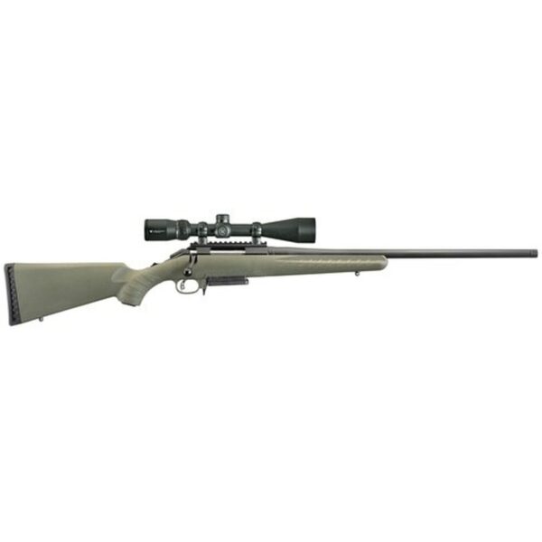 Ruger American Predator Bolt-Action, 308 Win 18" Threaded Barrel, Matte Black, Moss Green Synthetic Stock, Vortex Crossfire II Scope, 3Rd Mag