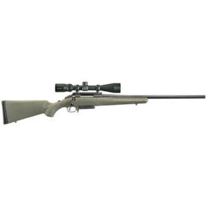 Ruger American Predator Bolt-Action, 308 Win 18" Threaded Barrel, Matte Black, Moss Green Synthetic Stock, Vortex Crossfire II Scope, 3Rd Mag