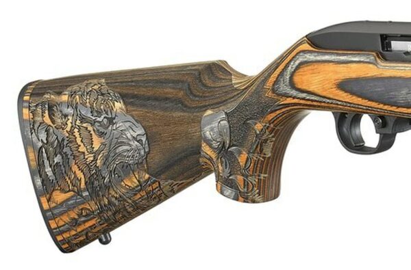 Ruger 10/22, .22 LR, 18.5", 10rd, Orange Laminated Tiger Stock