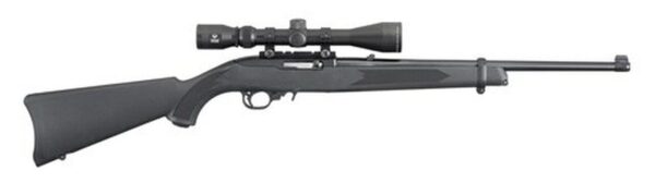 Ruger 10/22 Carbine 22 LR, 18.5" Barrel, Satin Black, Alloy Steel Receiver, Black Synthetic Stock, With Viridian EON 3-9x40 Scope and Ruger Case, 10Rd Rotary Magazine