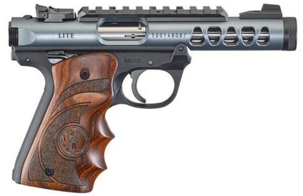 Ruger Mark IV Lite, 22/45 22LR, 4.4" Barrel, Polymer Frame, Diamond Gray Finish, Wood Laminate Grips, 10Rd Mag
