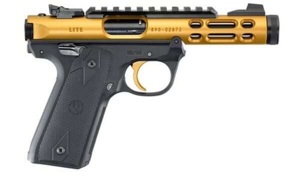 Ruger Mark IV 22/45 Lite, .22 LR, 4.4" Threaded Barrel, Gold, 10rd
