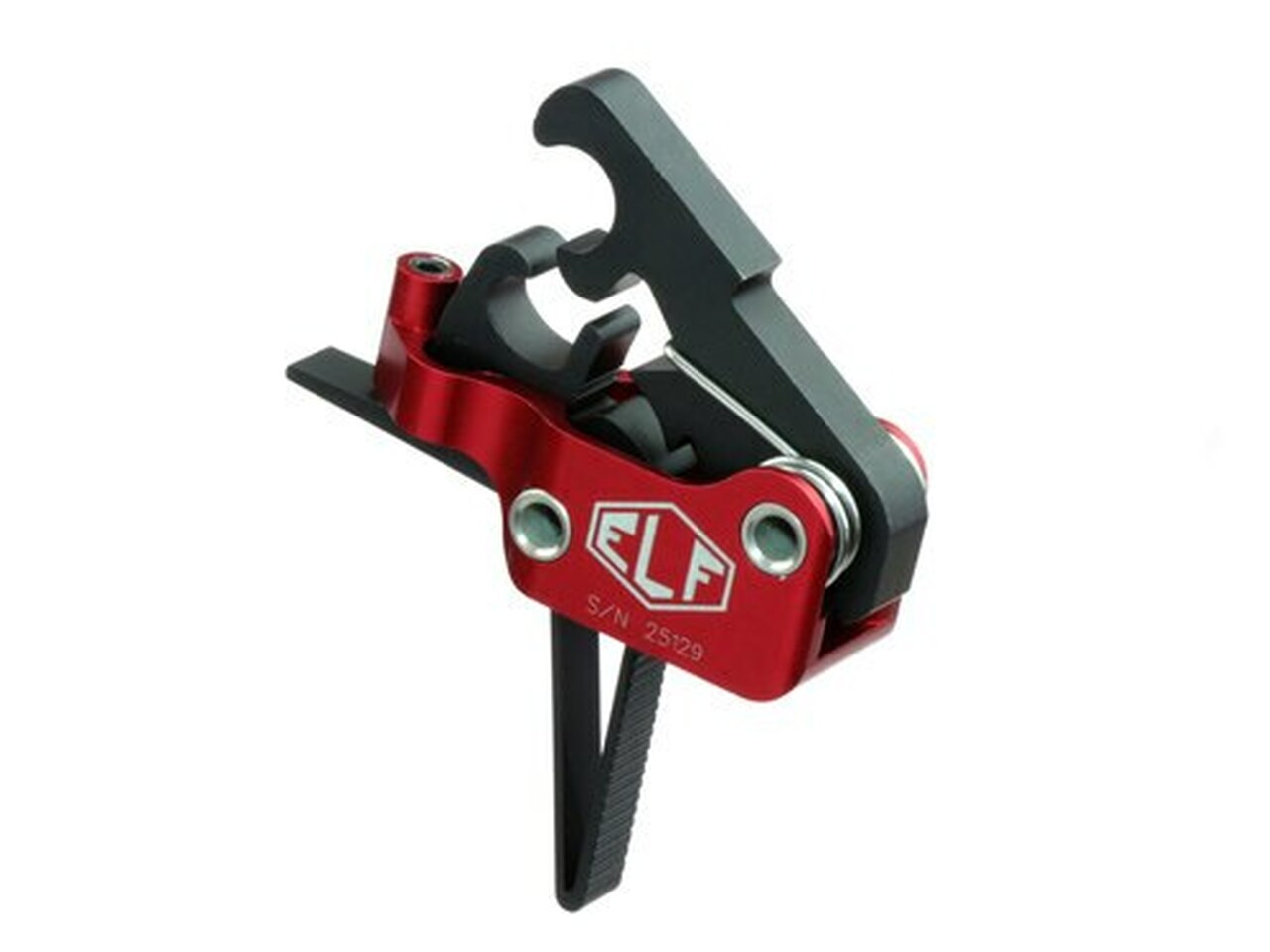 Elftmann Tactical AR-15 Service Trigger, Straight, Drop-In, 4-7lbs, Black Red