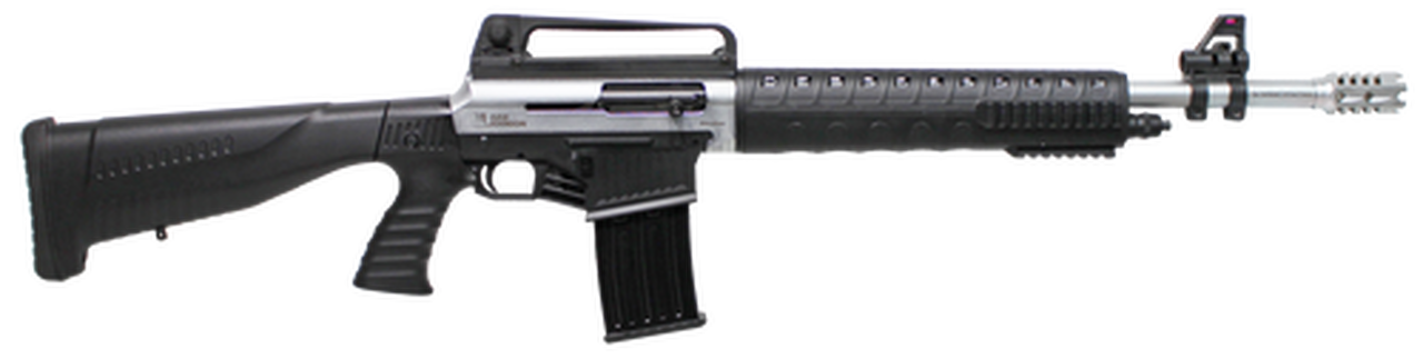 Iver Johnson Stryker 12 Ga, 20" Barrel, 3" Chamber, Nickel, Removable Fixed Stock, 5rd
