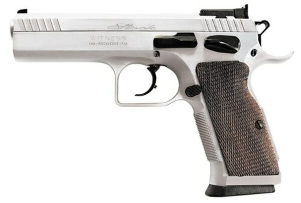 EAA Witness Elite Stock 2 DA/SA 9mm 4.5" Barrel, AS Wood Grip Chrome, 17rd