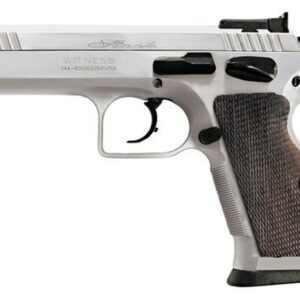 EAA Witness Elite Stock 2, .38 Super, 4.5" Barrel, 17rd, Checkered Walnut Grip, Chrome Competition