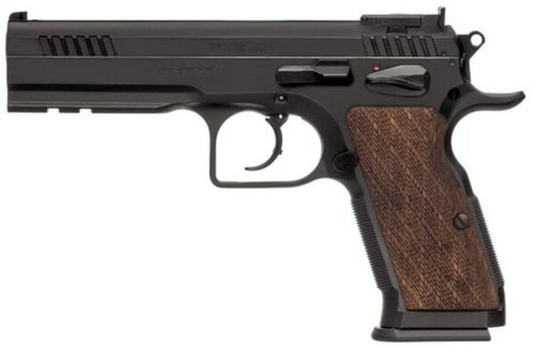 EAA Witness Stock III 9mm, 4.75" Barrel, Steel, Blue, Wooden Checkered, 17rd