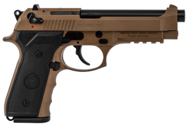 Girsan REGARD MC, 92 DA/SA, Full Size, 9mm, 4.9" Barrel, Alloy Frame, Flat Dark Earth Color, 18Rd, Ambidextrous Safety/Decocker, Fixed Sights, 18Rd