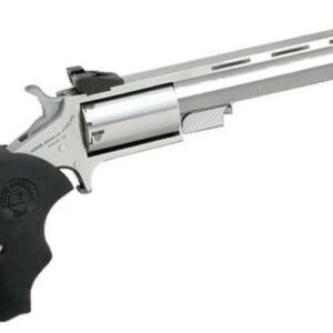 NAA 22 Mini Master 22LR/22 Mag 4" 5rd Adjustable Sight Black Rubber Grip Stainless