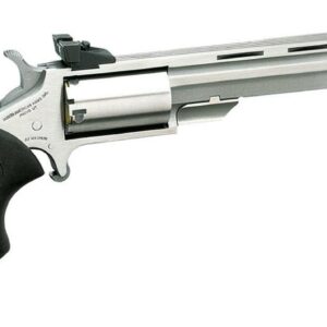 NAA 22 Mini Master 22 Mag 4" 5rd Adjustable Sight Black Rubber Grip Stainless
