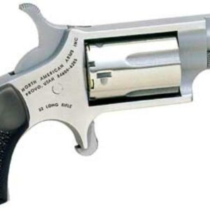 NAA, Mini Revolver 22LR, 1.625" Barrel, Stainless Finish, Checkered Rubber Grips, 5Rd