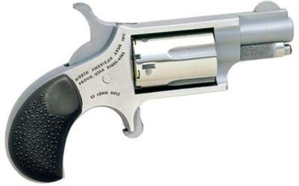 NAA, Mini Revolver 22LR, 1.625" Barrel, Stainless Finish, Checkered Rubber Grips, 5Rd