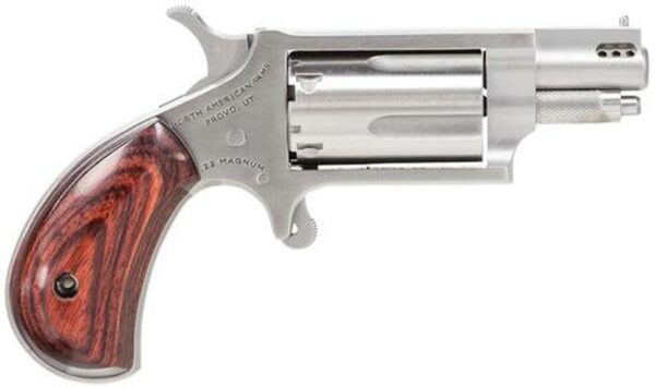 NAA Ported 22 Magnum 1.125" Barrel Rosewood Grip SS Finish 5 Shot