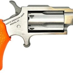 North American Arms NAA BUG OUT BOX 22LR 1-1/8" SS Barrel Orange Grip, Waterproof Box
