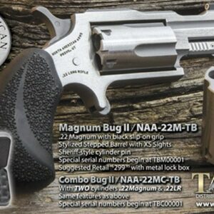 NAA Bug-II Mini Revolver 22Win Mag, Black Grips, Revolver Only