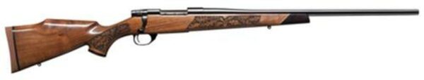 Weatherby Vanguard Lazerguard, .257 Wby Mag, 24", Blued, Laser Carved Walnut Stock