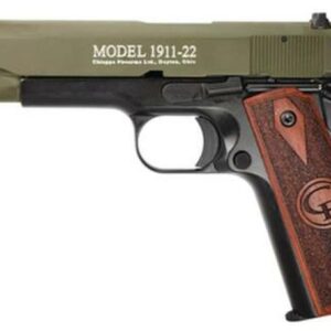 Chiappa Standard 1911 22LR 5" Barrel Olive Drab Slide, Black Frame 10 Round Mag