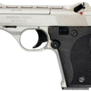 Phoenix Model HP22 Pistol, 22LR, 3", Nickel, Black Grips, 10 Round Mag