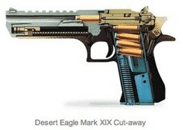 Magnum Research Desert Eagle Mark XIX 50AE, 6" Barrel, Black, 7rd