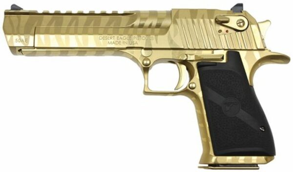 Magnum Research Desert Eagle, .50 AE, Titanium Gold, Tiger Stripes