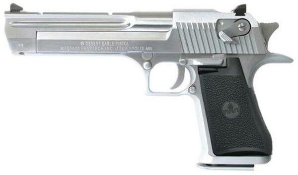 MRI Desert Eagle *CA Appr* 44 Mag 6" Barrel, Black Grip Brushed Chrome, 8rd