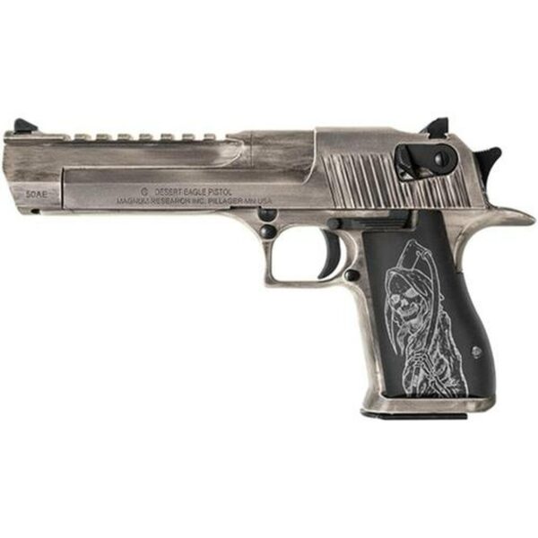 Magnum Research Desert Eagle 50 AE Grim Reaper Tungsten Cerakote Finish, Reaper Grips, 7 Rd Mag