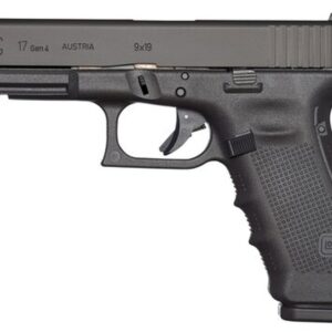 Glock, 17 Gen4, Striker Fired, Full Size, 9mm, 4.49" Barrel, Polymer Frame, Matte Finish, Fixed Sights, 10Rd, 3 Magazines