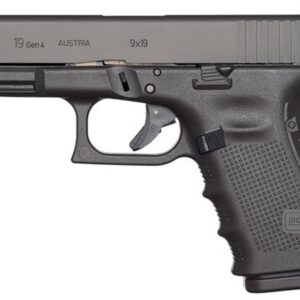 Glock 19 GEN4 Compact 9mm, 4" Barrel, Polymer, Matte, Fixed Sights, 10rd