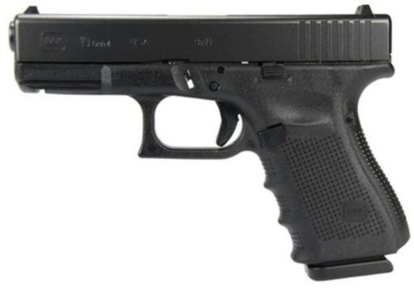 Glock, 19 Gen 4, Safe Action, Compact, 9mm, 4.02" Barrel, Polymer Frame, Matte Finish, Fixed Sights, 15Rd, 3 Magazines
