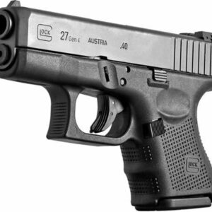 Glock, 27 Gen 4, Safe Action, Sub-Compact, 40 S&W, 3.46" Barrel, Polymer Frame, Matte Finish, Fixed Sights, 9Rd, 3 Magazines