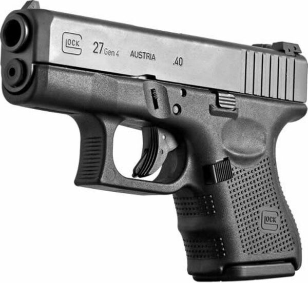 Glock, 27 Gen 4, Safe Action, Sub-Compact, 40 S&W, 3.46" Barrel, Polymer Frame, Matte Finish, Fixed Sights, 9Rd, 3 Magazines