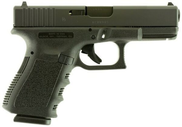 Glock, 19, Double Action Only, Compact, 9mm, 4.02" Barrel, Polymer Fame, Matte Finish, Fixed Sights, 10Rd, 2 Magazines