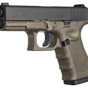 Glock, 19 M.O.S., Semi-automatic, Striker Fired, Compact, 9mm, 4.02", Olive Drab Green, Interchangeable, 15Rd, 3 Mags, Fixed Sights, Polymer, Matte