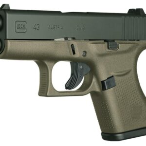 Glock 43, 9mm, 3.39" Barrel, 6rd, Fixed Sights, OD Green