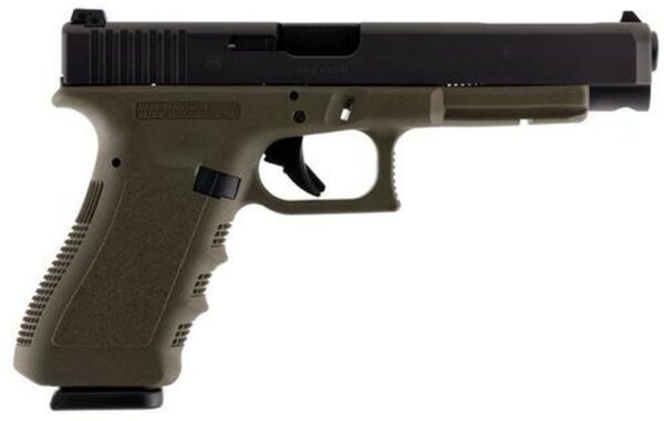 Glock G34 G3 9mm, 5.31", 17rd, OD Green Frame, Black Slide
