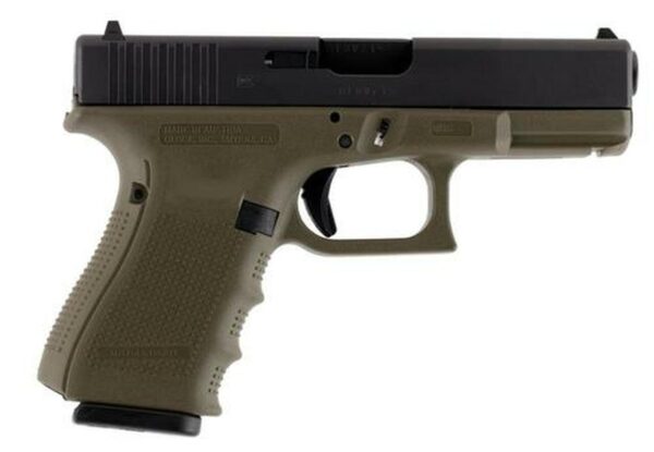 Glock G19 Gen4 9mm, 4.01", 10rd, OD Green Frame