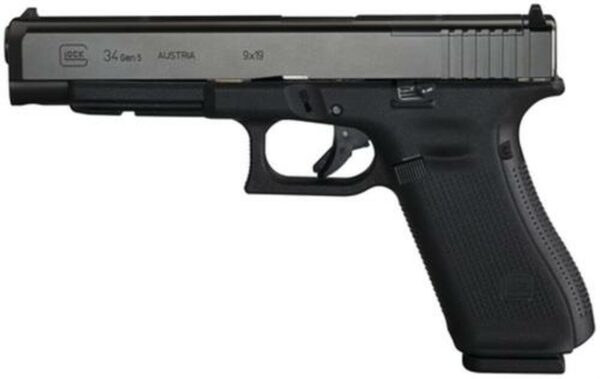 Glock G34 Gen5 MOS (Modular Optics System), 5.3", 10rd, Adjustable Sights, Black