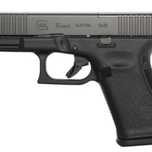 Glock G19 Gen 5 MOS Compact 9mm, 4" Barrel, Fixed Sights, Front Serrations, Ambi Slide Stop, 3x15rd Mags