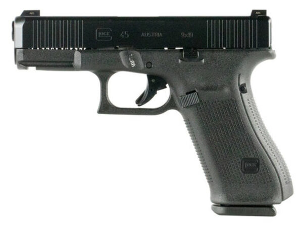 Glock G45 Compact, 9mm, 4.02" Barrel, 10rd, FS, Black nDLC Slide, Black Frame