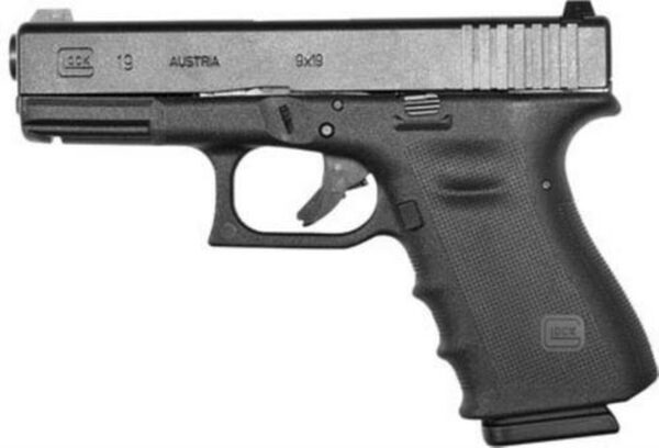Glock G19 RTF 9mm, 4", 10rd, Fixed Sights, Black