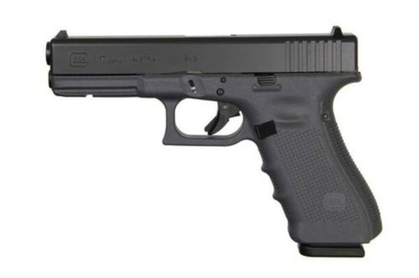 Glock G17 Gen4, 9mm, 17rd, 4.49", Gray Frame, Black Slide, Fixed Sights