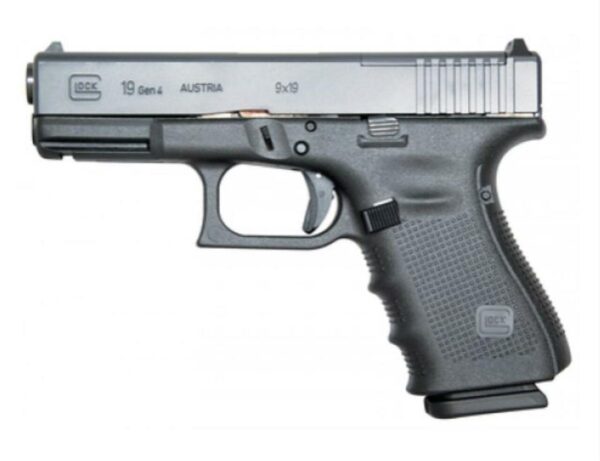 Glock G19 Gen4, MOS 9mm, 4" Barrel, Fixed Sights, 15rd