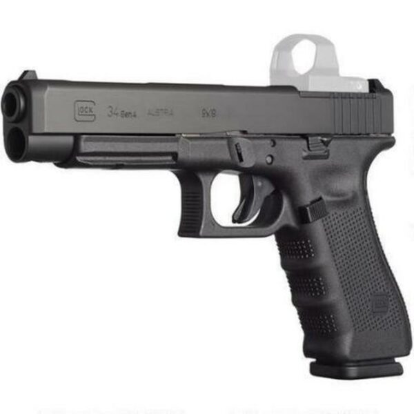 Glock, 34 Gen4, Competition, Modular Optic System, Striker Fired, Full Size, 9mm, 5.31" Barrel, Polymer Frame, Matte Finish, Adjustable Sights, 10Rd, 3 Magazines
