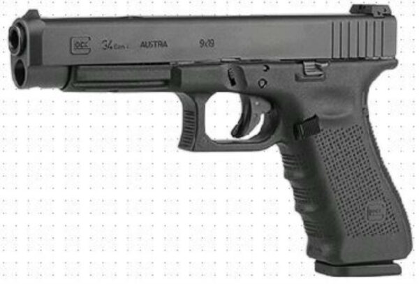 Glock 34 Gen4 9mm, 5.32" Barrel, Black Finish, Adj Sights, 17rd